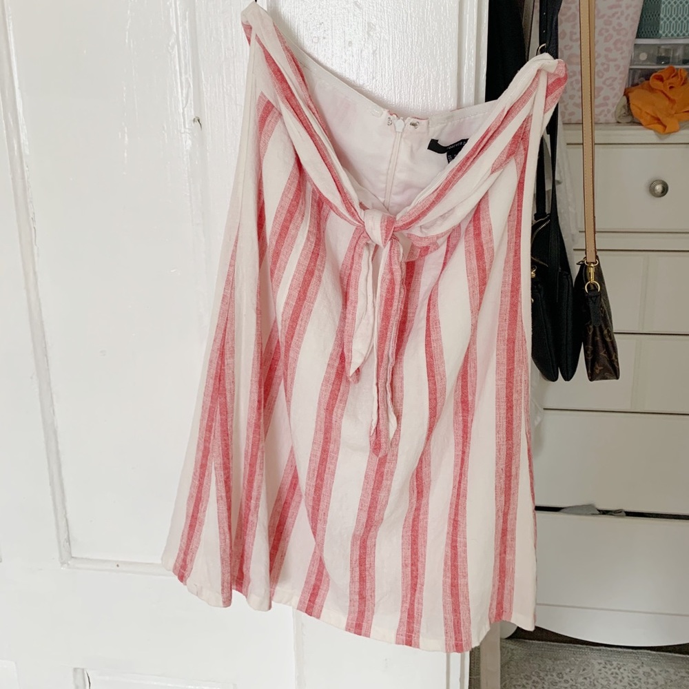 strapless tie front dress